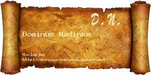 Dominus Nadinka névjegykártya